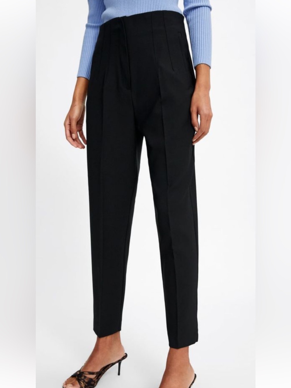 Zara Black Tailored Pleat Front Men's Dress Pants